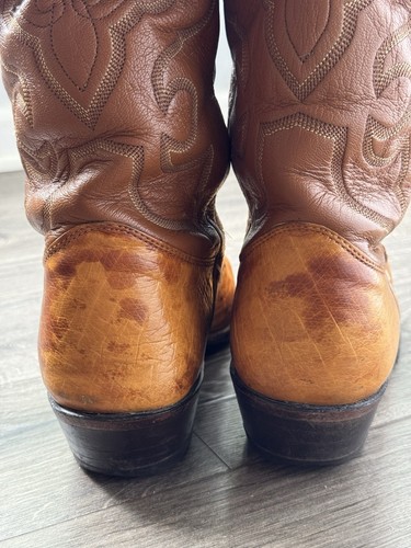 Vintage Nocona Boots Late 90s/00s Golden Leather Ostrich Sz 9 - Picture 6 of 18