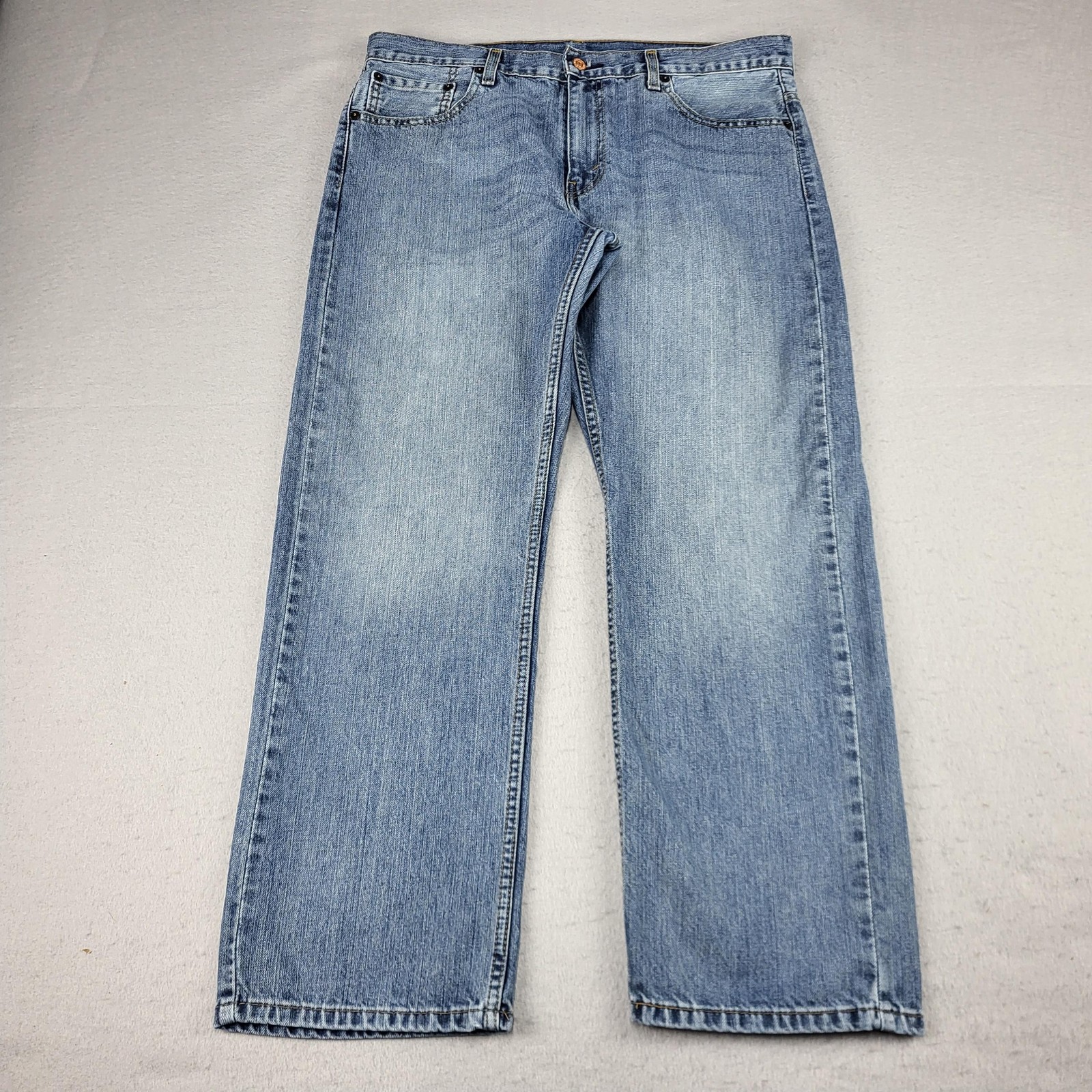Levis 569 Jeans Mens 34x29 Light Wash Blue Straight 100% Cotton Tag 33x30 Denim