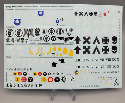 Warhammer Citadel Abziehbilder: 40k Space Marine Vehicle Transfer Sheet - Decals