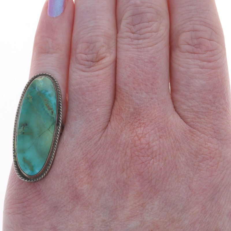 Native American Turquoise Solitaire Cocktail Ring… - image 2