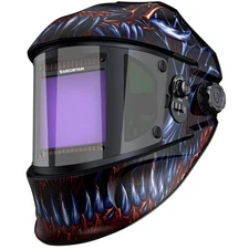 Auto Darkening Welding Helmet with Side View, 180° Panoramic View, 1/1/1/1 Tr...