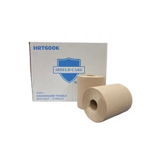 Kraft Hardwound Towel Roll 8" x 600' (2" Core) 1 Ply 12 Rolls/Case - 30 Cases