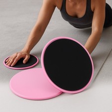 50xDual-Sided Pink Core Sliders Fitness Gliders for Abs Yoga Pilates Gym Workout