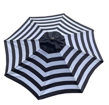 DECOR 9ft 8 Ribs Replacement Black/White Stripe STRONG AND THICK Umbrella Can...