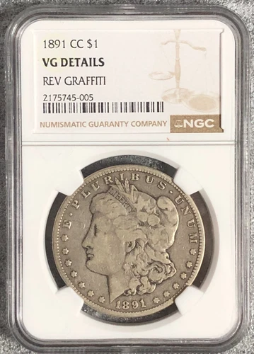 1891 CC MORGAN "NGC VG DETAIL"- ATTRACTIVE PATINA, QUALITY COIN, CHECK IT OUT💥✅