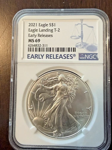 2021 Eagle $1 MS(69) NGC Eagle Landing T-2 Early Releases