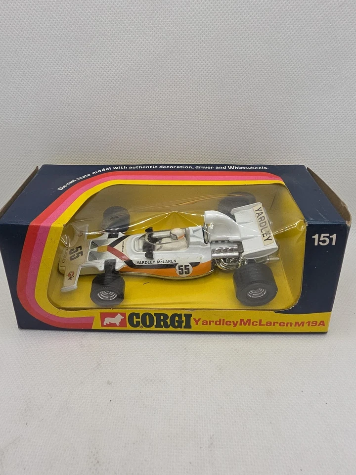 Corgi Toys Original No 151 YARDLEY McLAREN M19A F1 with BOX 1973 WHIZZWHEELS Vgc - Image 2 of 4