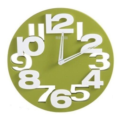 Wanduhr 3 D Design 31,5 cm Modern 8808 grün