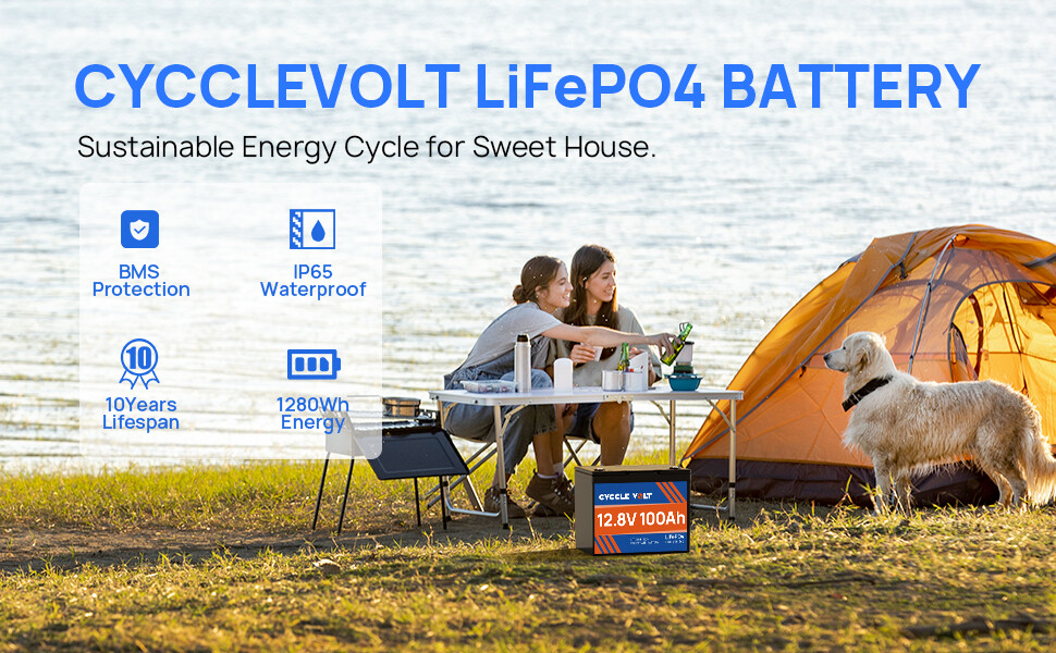 CYCCLEVOLT 12V 100Ah LiFePO4 Battery 6000+Cycle for Solar RV Marine Power Backup