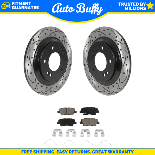 Cross Drilled Rotors Complete Brake Kit For Hyundai Santa Fe Sport & Kia Sorento - Drilled Rotors & Ceramic Pads Hyundai Santa Fe Sport Brakes - Foto 6
