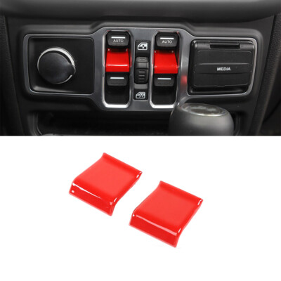 Car Window Lift Switch Button Cover For Jeep Wrangler JL JT 2018-2023 Bright Red