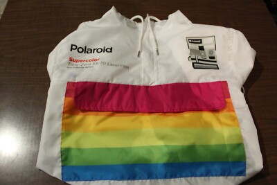 Fashion Coats Polaroid Anorak Jacket Polaroid White Windbreaker