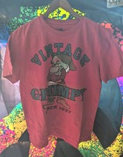T-Shirt Disney Vintage Grumpy Dwarf Red Tshirt, Size SMALL