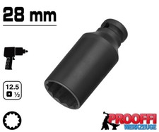KRAFT Schlagschrauber Nuss 1/2" Stecknuss 28 mm / 12-Kant Vielzahn Profil Lang