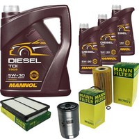 Motor-ÖL 8L Mannol Diesel Tdi 5W-30+MANN-FILTER FüR Kia Sorento Ii Xm 2.0 Crdi