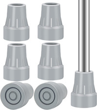 6 topes de goma antideslizantes 7/8", para muletas y bastones