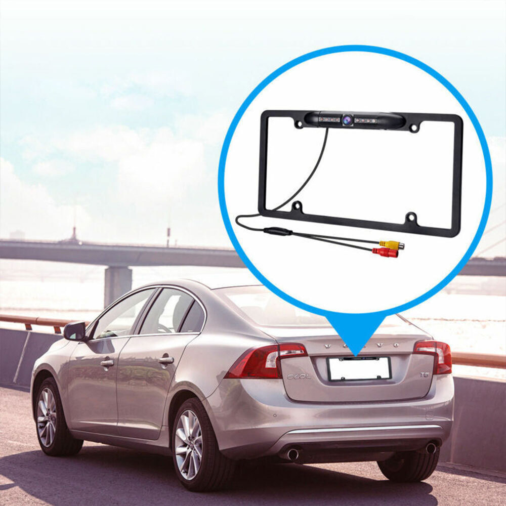 License Plate Metal Frame Rear View Backup Camera CMOS HD  LED Night Vision 2024
