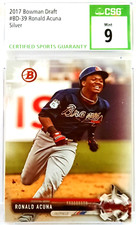 Ronald Acuna Jr. 2017 Bowman Paper Draft SILVER Graded CSG 9 SP# 58/499 - Braves