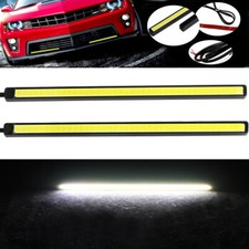 2x Ultra Slim Hyper White Aluminum Led Drl Car Daytime Running Lights Fog Lamps