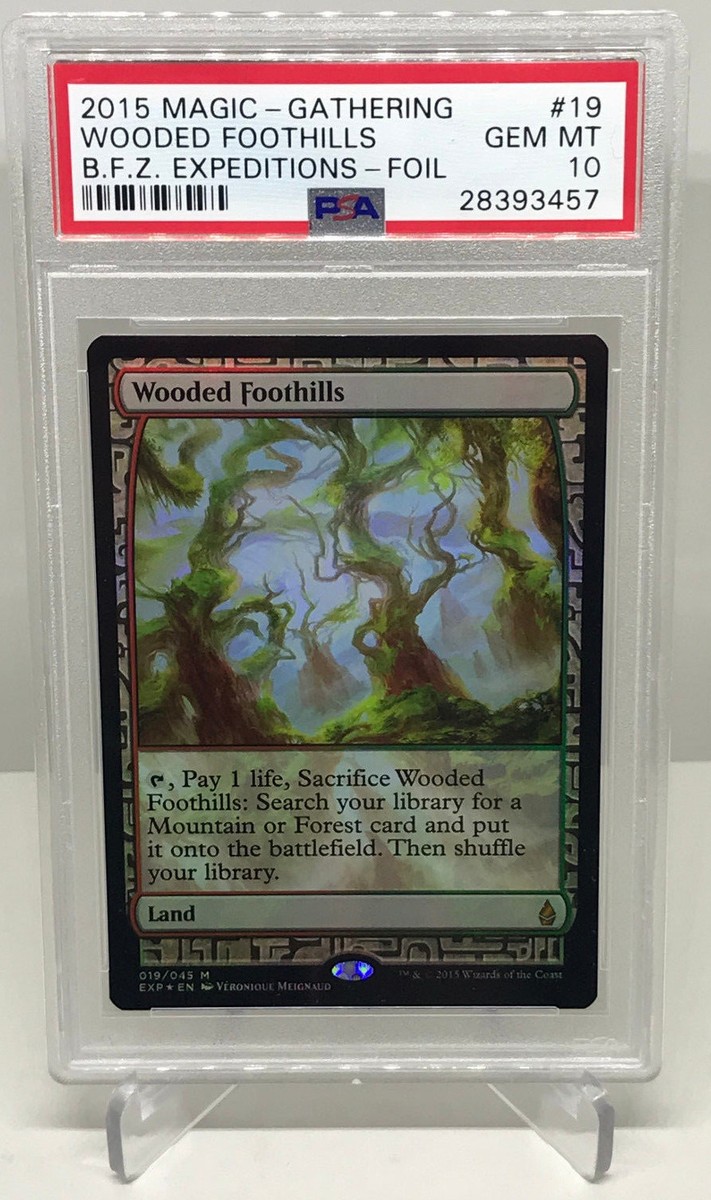 MTG MAGIC THE GATHERING WOODED FOOTHILLS ZENDIKAR EXPEDITIONS PSA