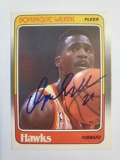 1988-89 Fleer #5 Dominique Wilkins Hawks Autographed Card NBA 75 HOF