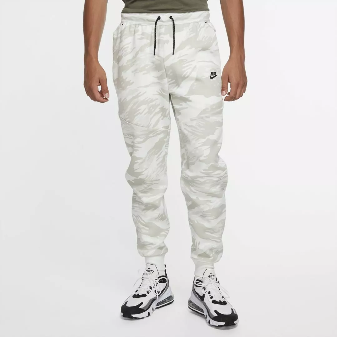 Nike Tech Fleece Pants Joggers Summit White Snow Camo Black CU4497-121 Men's