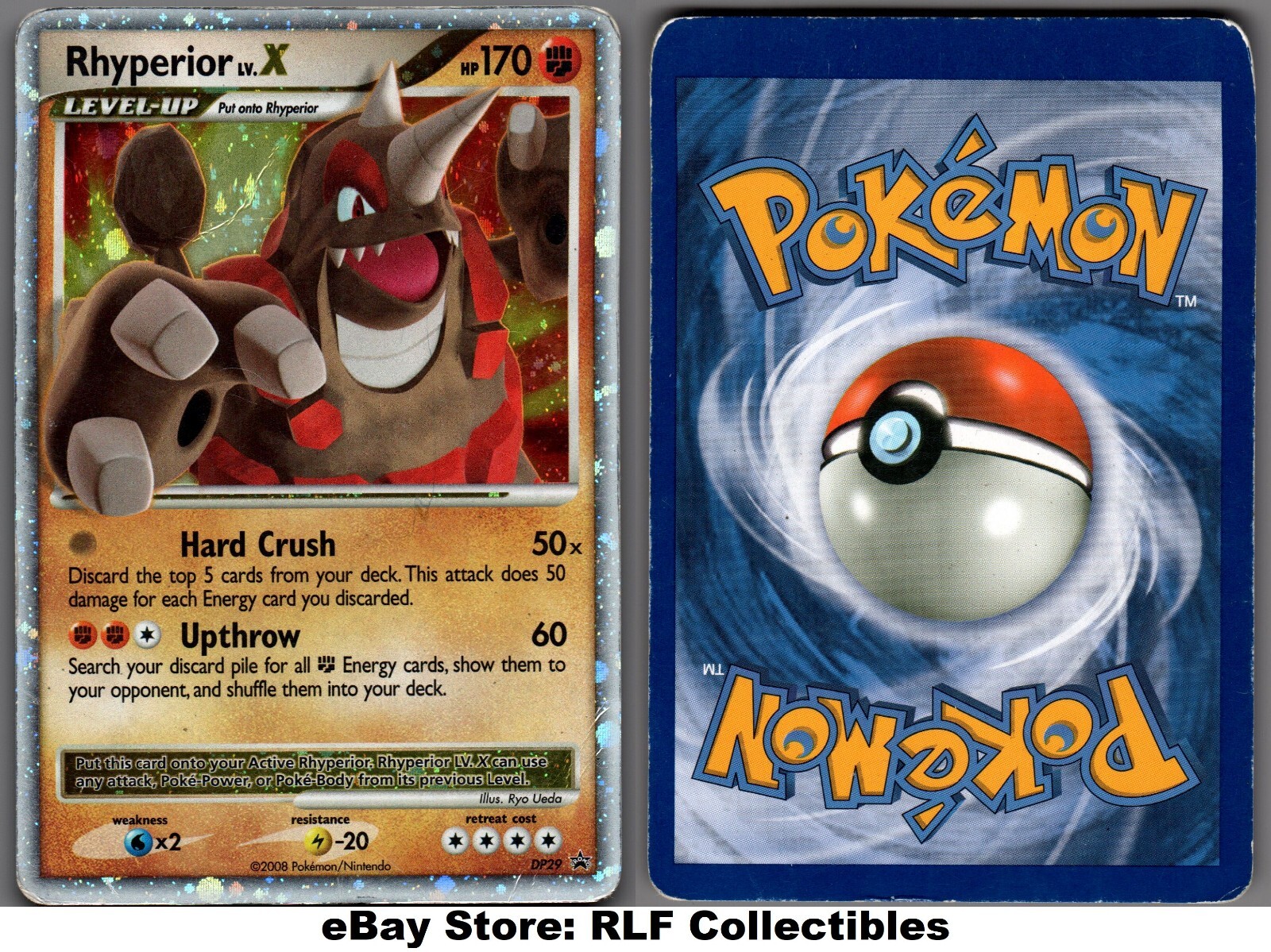 2008 Pokemon, D&P Promos, #DP29 Rhyperior Lv. X, Holo Black Star Promo