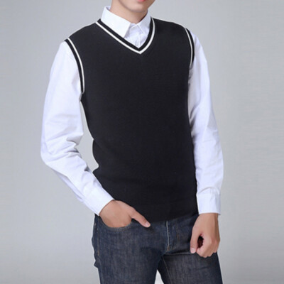 Uomo Cotone senza Maniche Maglia Maglione Gilet Top Scollo V Termiche  Invernali | eBay