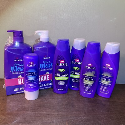 Lot Of 7 Aussie Shampoo & Conditioner Miracle Moist, Deep Treat,  Aussome Volume
