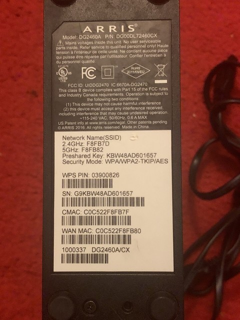 Arris Dg2460a 343 Mbps 4 Port Wireless Cable Modems For Sale Online Ebay