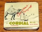 Panjotoff Cordial Arab Camel Egyptian Flat 10 Cigarette Tobacco Tin 1930s