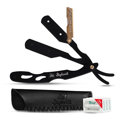 Navaja Barbero Borde Recto Profesional 60 Sencilla 30Piezas Doble Filo Cuchillas