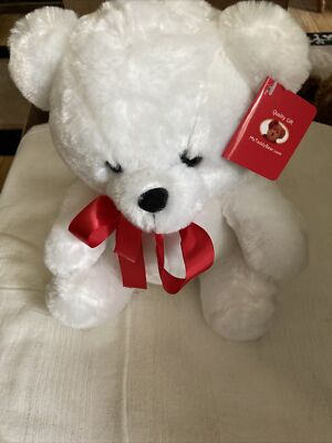 Ms  teddy bear with bow 10 tall, Clean,gently Used - Bx1