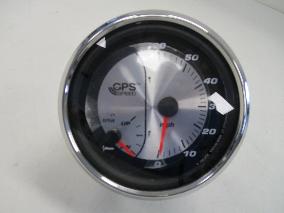 FARIA VELOCÍMETRO GPS MULTIFUNCIÓN GRAN TAMAÑO Y TRIM GAUGE PLATEADO GSC089C BARCO Foto 2 de 4