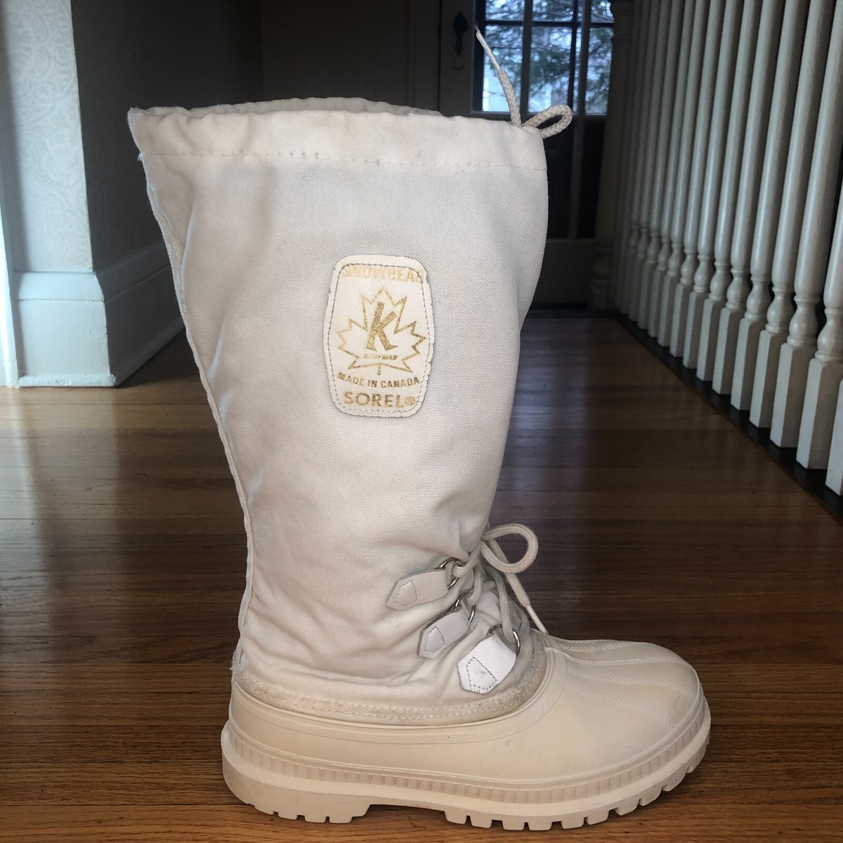 Sorel Kaufman Snowbear Women Size 8 Winter White Nylon Snow  display picture 1