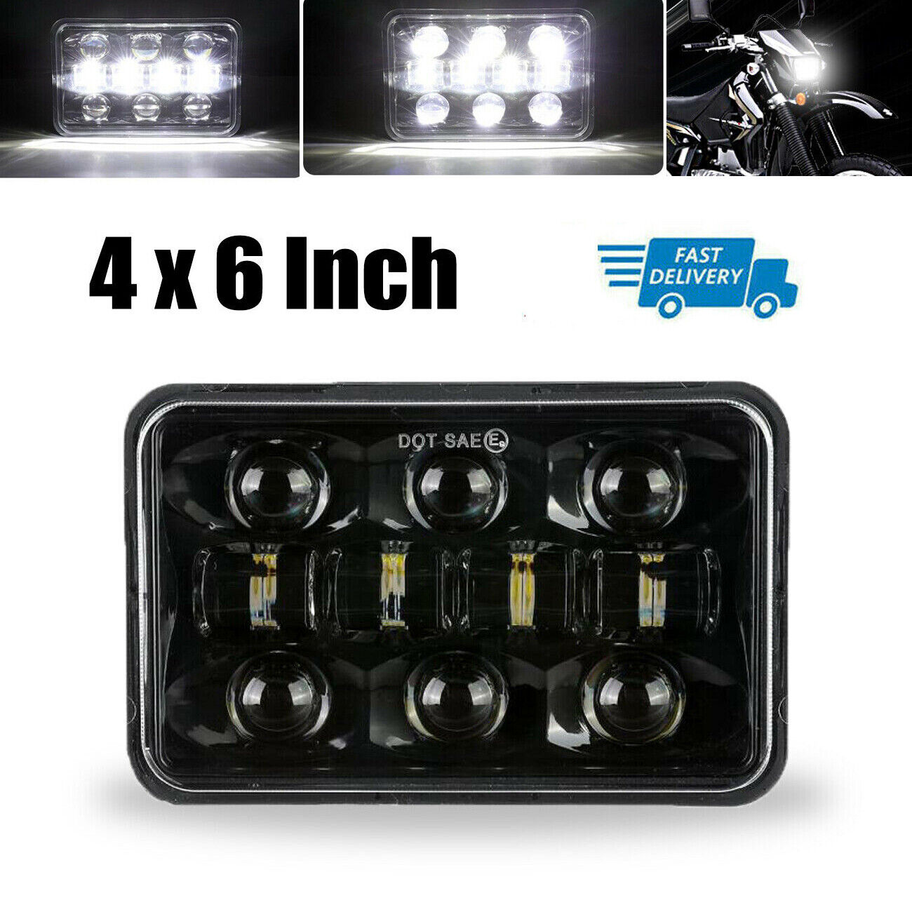 Lámpara Led De 4 X 6 Pulgadas For Xr250, Xr400, Xr650 Drz, | Cuotas Sin