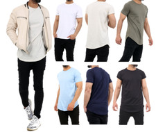 2x Mens Plain Short Sleeve T-Shirt Men Top Slim Fit Round Hem Crew Neck Casual 