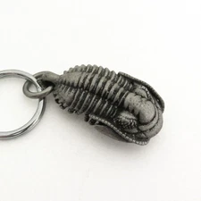 Pewter Trilobite Keychain  Paleontology Gift