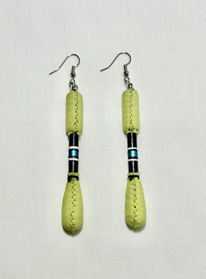 Original Native American Hand Crafted Pow Wow Drumstick Dangle Earrings 3inch