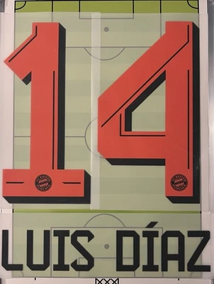 Flocage Officiel LUIS DIAZ #14 Away Exterieur Bayern Munich 2025 2026 - Photo 1/3
