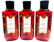 3 BATH BODY WORKS VIVA BRAZIL WOMEN BODY WASH SHOWER GEL 10 FL OZ NEW
