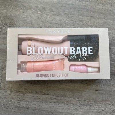 FoxyBae Blowout Babe Brush Kit - Blush Hot Air Brush + 2 Hair Care Items - NEW