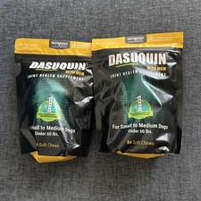 2X NUTRAMAX DASUQUIN 84 CHEWS SMALL MEDIUM DOG EX Dates 10-26