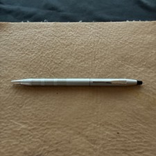 Cross Matte Gray & Chrome Trim Ballpoint Pen Manual NO ENGRAVING