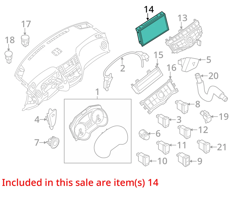 2013-2016 Nissan Pathfinder Information Display Screen XSLFH - Image 3 of 4