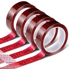 4 Rolls Red 1 In x 55 Yd Total Transfer Tamper Evident Security Sealing Tape