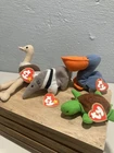 Lot of 4 Vintage 90s TY Teenie Beanie Toys Scoop Stretchy Antsy Speedy