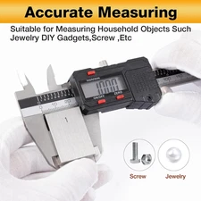Caliper Digital Electronic Measuring Tool 6" /Stainless Steel/Large LCD Display