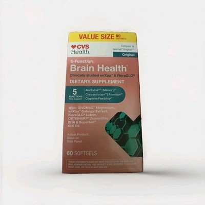 CVS Health 5-Function Brain Health Softgels, 60 Count.