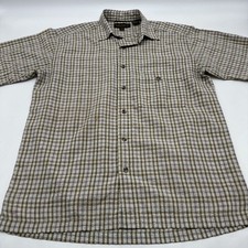 VTG Timberland Button Up Shirt Men S Plaid Multicolor Pockets Logo. 36107